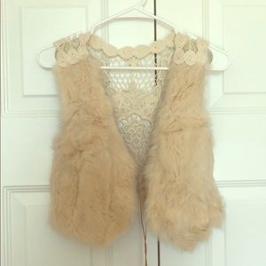 Brand new genuine fur shrug vest